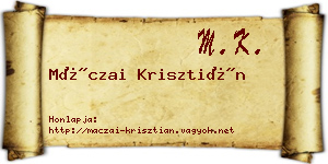 Máczai Krisztián névjegykártya