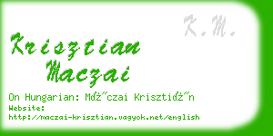 krisztian maczai business card